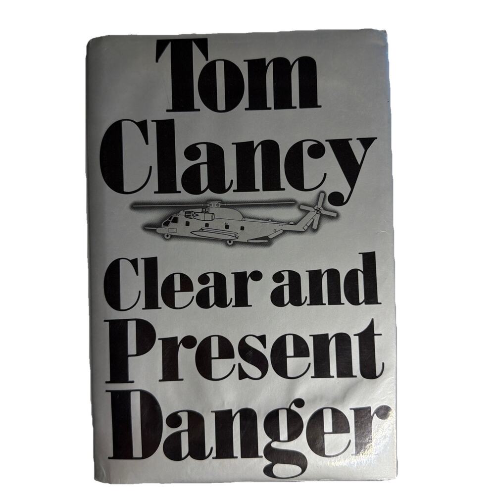 Clear and Present Danger Tom Clancy HCDJ First Edition Book 1989 Vintage Gift